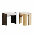 Modern Minimalist Stools With Black And Light Wood Legs And Padded Seats