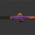 Blue And Orange NINPLUS Toy Gun With Geometric Design And Black Handle