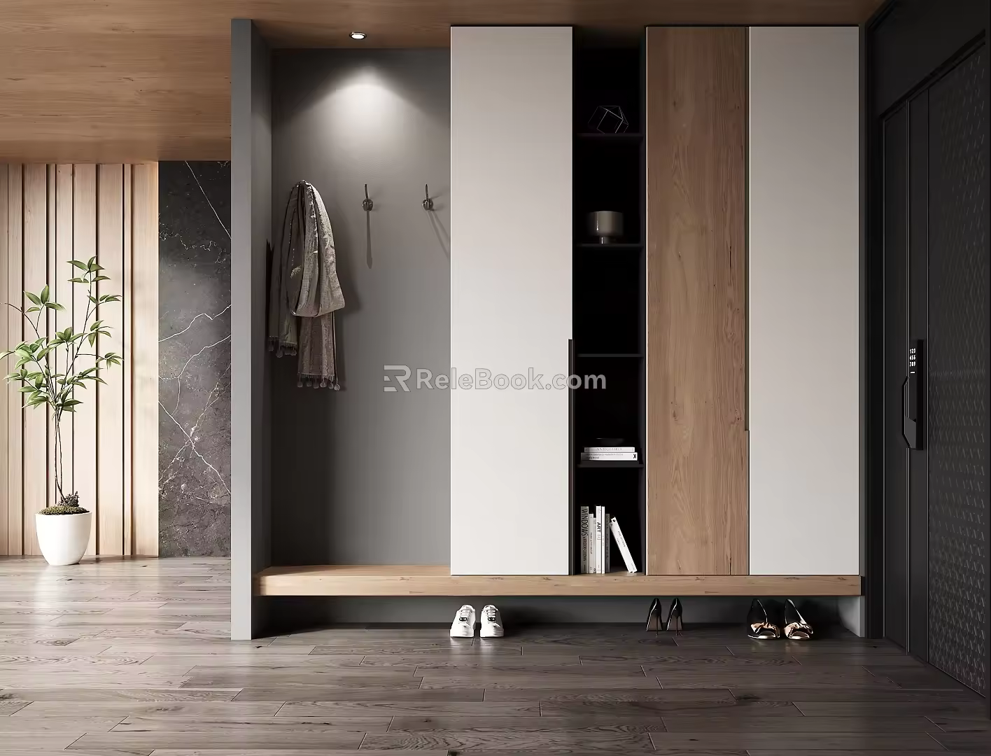 Modern Shoe Cabinet Art Entrance Shoe Cabinet 3d model