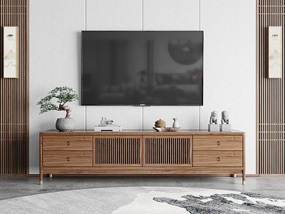 New Chinese TV Cabinet 3d model