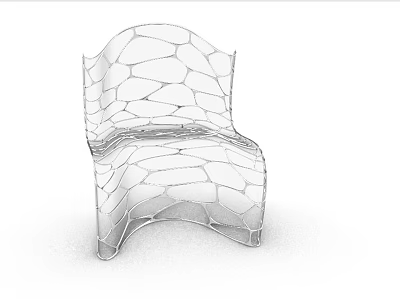 Modern Accent Chair Featuring Intricate Mesh Pattern Transparent Sleek Lines And Artistic Design 3d model