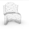 Modern Accent Chair Featuring Intricate Mesh Pattern Transparent Sleek Lines And Artistic Design