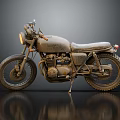 Vintage Classic Motorcycle Exterior With Retro Body Headlight Seat And Spoked Wheels