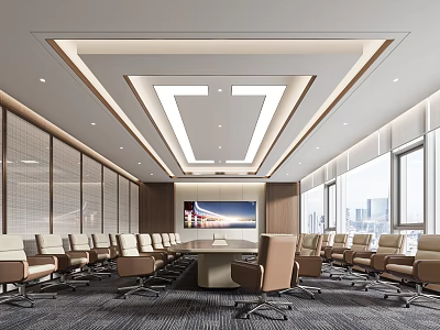 Modern Meeting Room Meeting Tables and Chairs 3d model