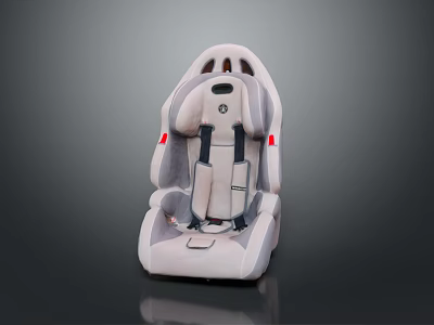Child Safety Seat With Adjustable Headrest Padded Backrest And Secure Harness 3d model