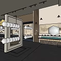 Traditional Chinese Cultural Center Interior Design With Ceiling Frames And Lighting