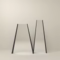 Modern Minimalist Decorative Ornament Set With Black Stands And Transparent Panels