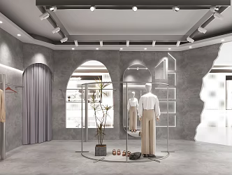 Industrial LOFT Clothing Store 3d model
