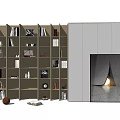 Modern Bookshelf Bookcase Bookshelf Decorative Cabinet 3d model