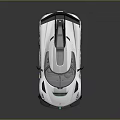White Sports Car With Green Accent Stripes Large Rear Spoiler And High Performance Aerodynamic Design