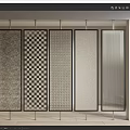Modern Glass Room Dividers With Various Textured Patterns For Interior Partition 3d model