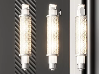 Modern Textured Wall Lamps With Cylindrical Design And Warm Glow For Interior Spaces 3d model