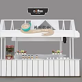 Vibrant Flower Shop Bar Counter With Colorful Blooms And Decorative Flower Buckets