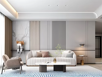 Light Luxury Living Room Sofa Combination 3d model