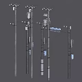 6 old PBR next-generation transmission pole high-voltage line city street light pole power line transmission line pole warning sign traffic light pole 3d model