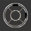 Sturdy Industrial Metal Equipment With Circular Frame Central Hole And Rectangular Plates