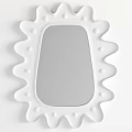 White Decorative Mirror With Wavy Edges And Dot Patterns On Frame 3d model