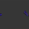 Blue Industrial Bolts As Mechanical Components With Shadows And Reflections On Dark Background