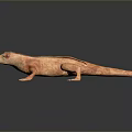 Realistic Light Brown Gecko Reptile With Red Eyes And Smooth Skin On Dark Background