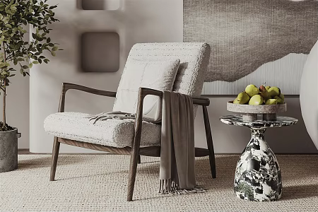 Quiet Sofa Chair Single Chair 3d model