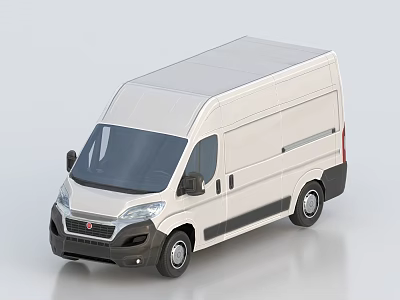 White Commercial Van With Sleek Design Black Bumper And Dark Windows 3d model