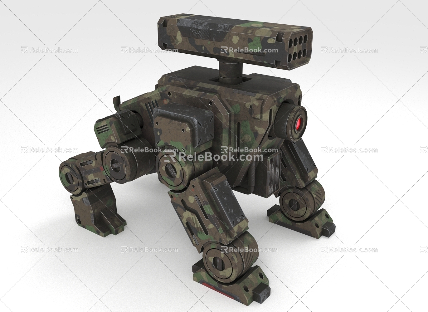 Fighter A Armed Robot Military Quadruped Machinery 3d model