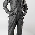 Game Movie Character Astronaut Suit Design In Multiple Angles White Black Outfit