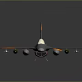 Gray Fighter Jet With Orange Yellow Accents And Missiles Attached On Wings