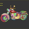 Modern motorcycle two-wheeled motorcycle off-road motorcycle road racing motorcycle 3d model