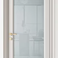 Modern Interior Hinged Doors With Various Colors And Glass Panel Design 3d model