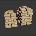 Golden Stacked Household Items For Daily Use And Storage Organization