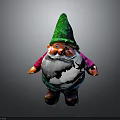 Garden Gnome Figurine With Green Pointed Hat White Beard And Red Nose
