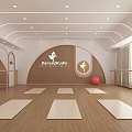 Spacious Yoga Studio Interior Equipped With Mats Exercise Balls And Barres