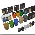 Public Facility Colorful Trash Bins For Waste Sorting Various Types