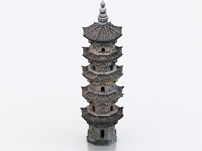 Jiachen Lane Brick Pagoda Buddha Pagoda Stone Pagoda Ancient Building 3d model