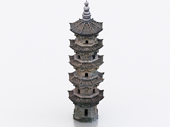 Jiachen Lane Brick Pagoda Buddha Pagoda Stone Pagoda Ancient Building 3d model