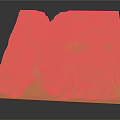 Detailed Earth Toned Topographic Model With Layered Mountain Gorges And Smooth Black Base