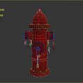 Classic Red Fire Hydrant With Detailed Design Standing Against Gray Background