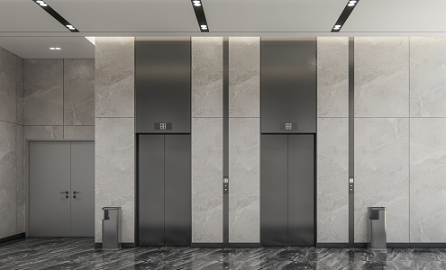 Modern Elevator Hall Simple 3d model