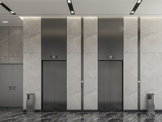 Modern Elevator Hall Simple 3d model