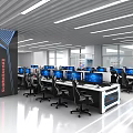 Command Center Media Hall Intelligent Console Industrial Operation Desk Technology Booth Security Monitoring Desk Dispatching Computer Desk Baking Paint Desk Workbench Computer Room Furniture Splice Screen 3d model