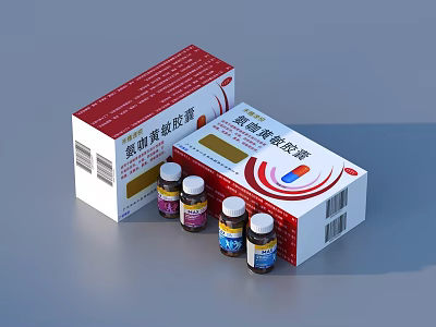 Daily Living Supplies Amlodipine Capsules Medicine Boxes And Bottles 3d model
