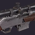 Classic Rifles with Wooden Stock and Scope Vintage Design Elements