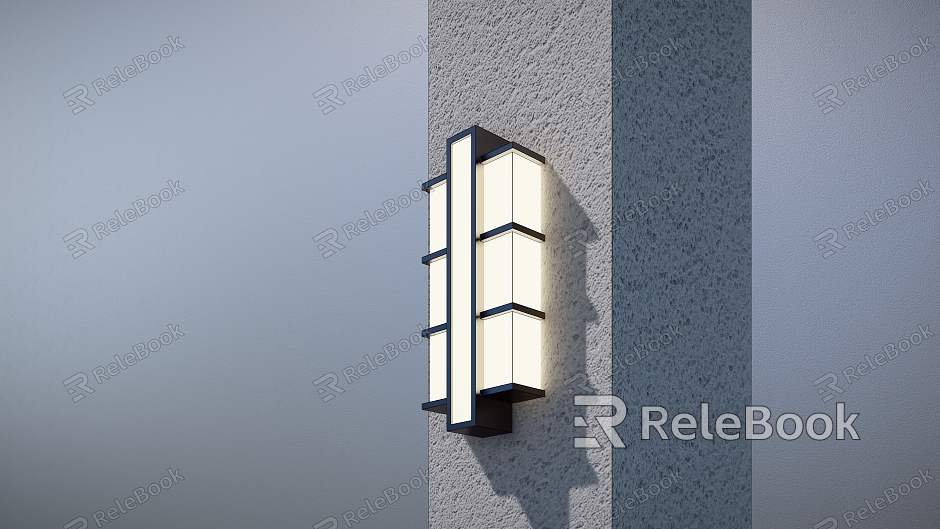 New Chinese style wall lamp SU model model