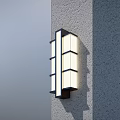 Modern Wall Light With Geometric Panels Mounted On Textured Wall Emitting Soft Glow 3d model