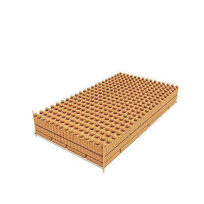 Decorative Intricate Wooden Rectangular Structure With Small Spheres Evenly Arranged 3d model