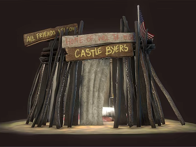 Retro Cartoon Building Tribal House 3d model