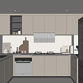 Modern Kitchen Cabinet Hanging Cabinet Kitchen Supplies Range Hood Oven 3d model