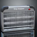 Efficient Bug Zapper With Metal Grid UV Light Tubes Red Indicator And Silver Body 3d model