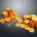 Shiny Gold Coins Stacks for Daily Use and Home Decoration Items